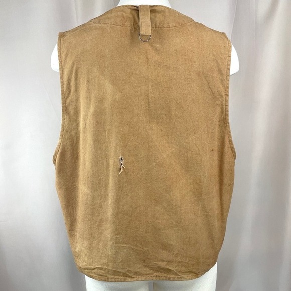 Vintage 80s WORLD FAMOUS Hunting Outdoor Vest Mens (XL) Cotton Pockets Hong Kong - Picture 2 of 7